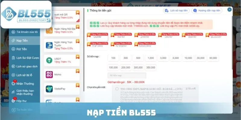 Nạp tiền BL555