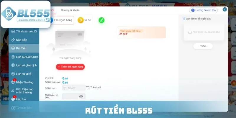 rút tiền BL555